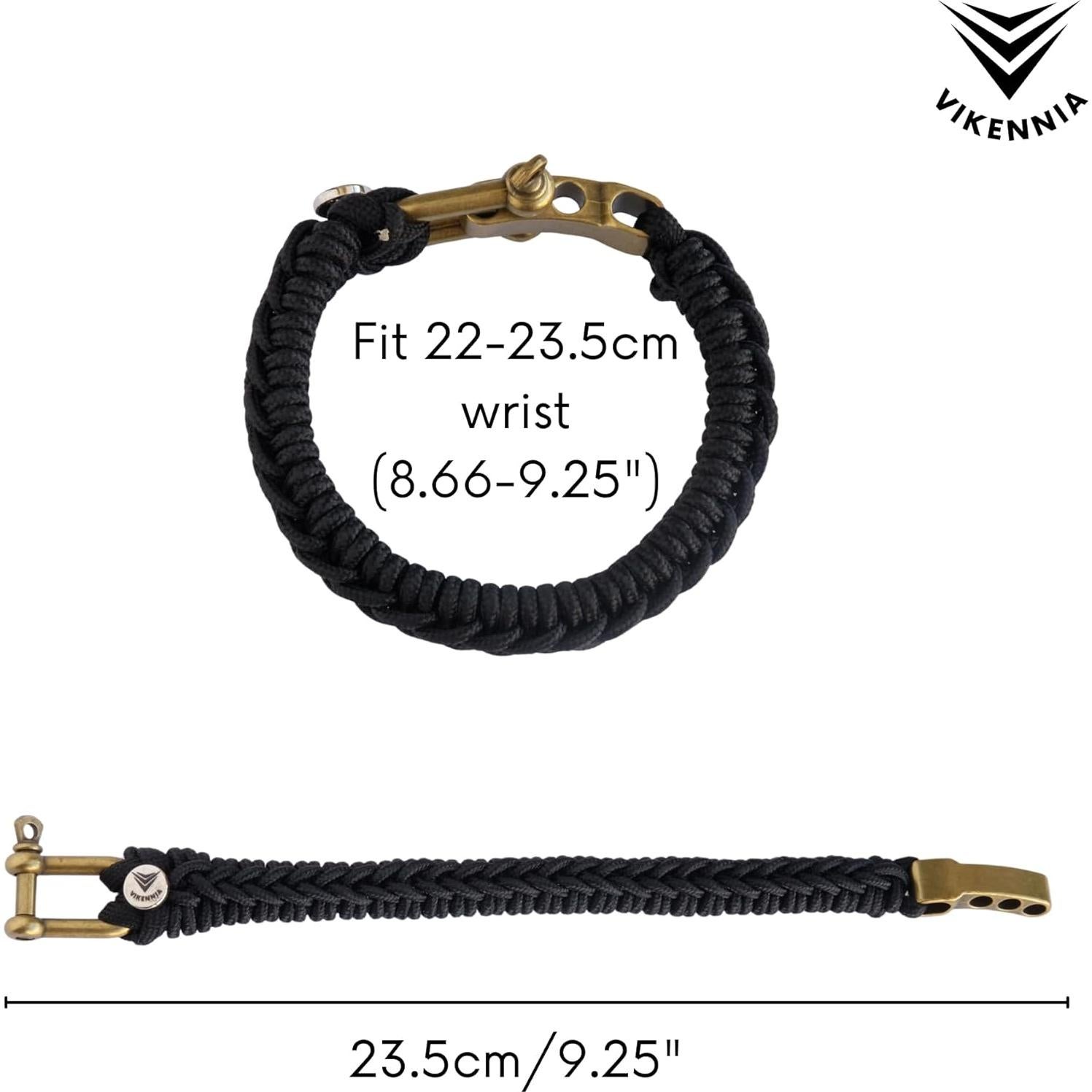 Pulsera de Paracord Minimalista para Hombres - Ajustable Negro
