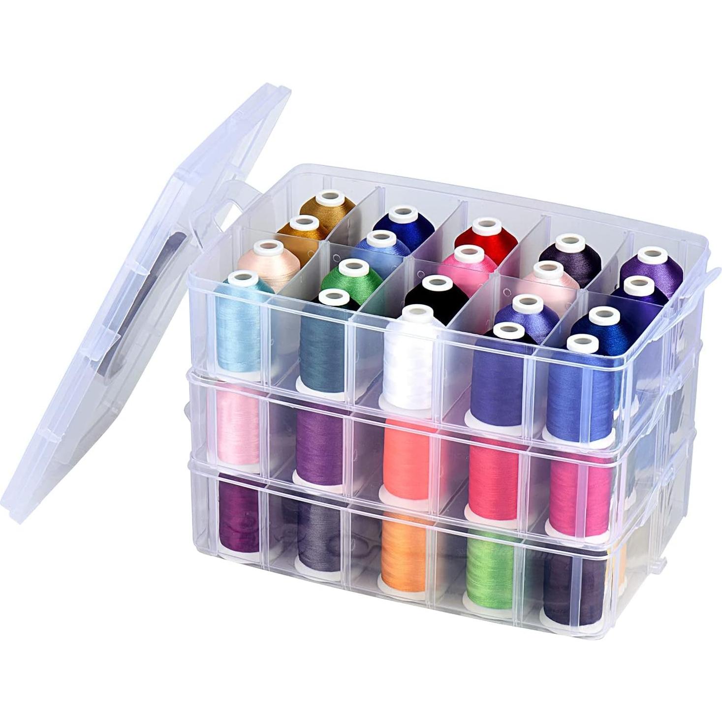 Organizador de Hilos Simthread para 60 Bobinas 3 Capas Transparente