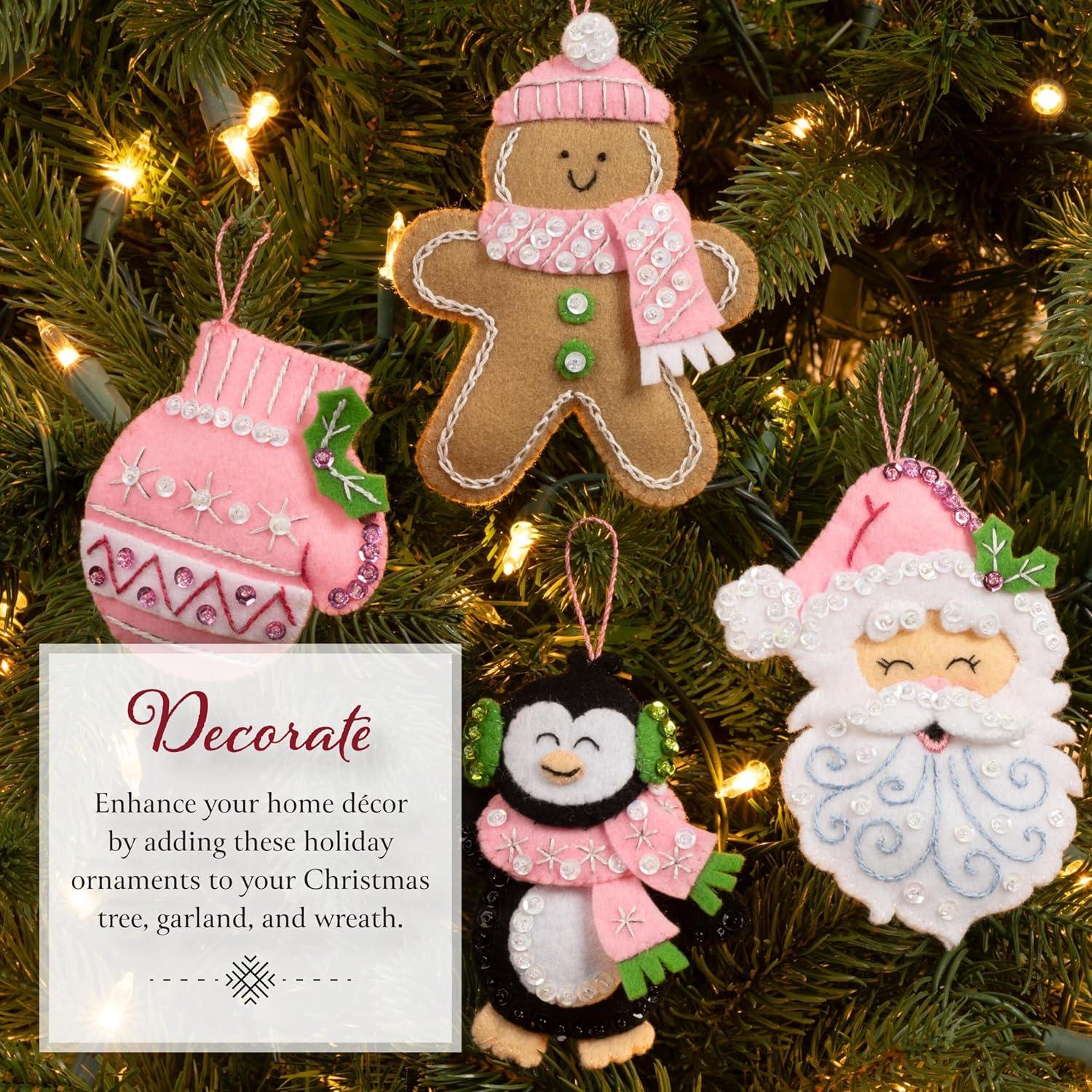 Kit de Ornamentación de Fieltro Bucilla 4 Piezas Navidad