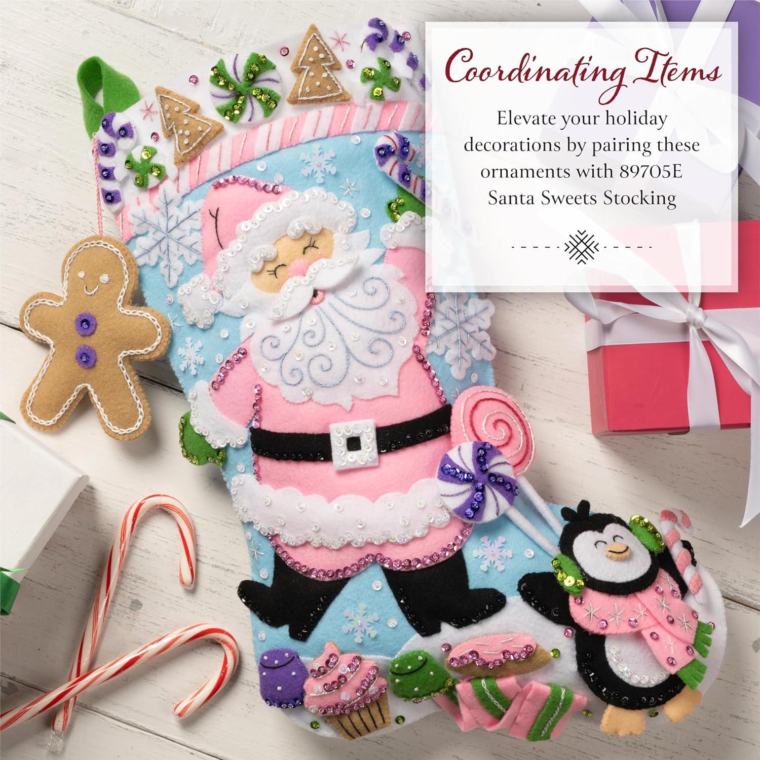 Kit de Ornamentación de Fieltro Bucilla 4 Piezas Navidad