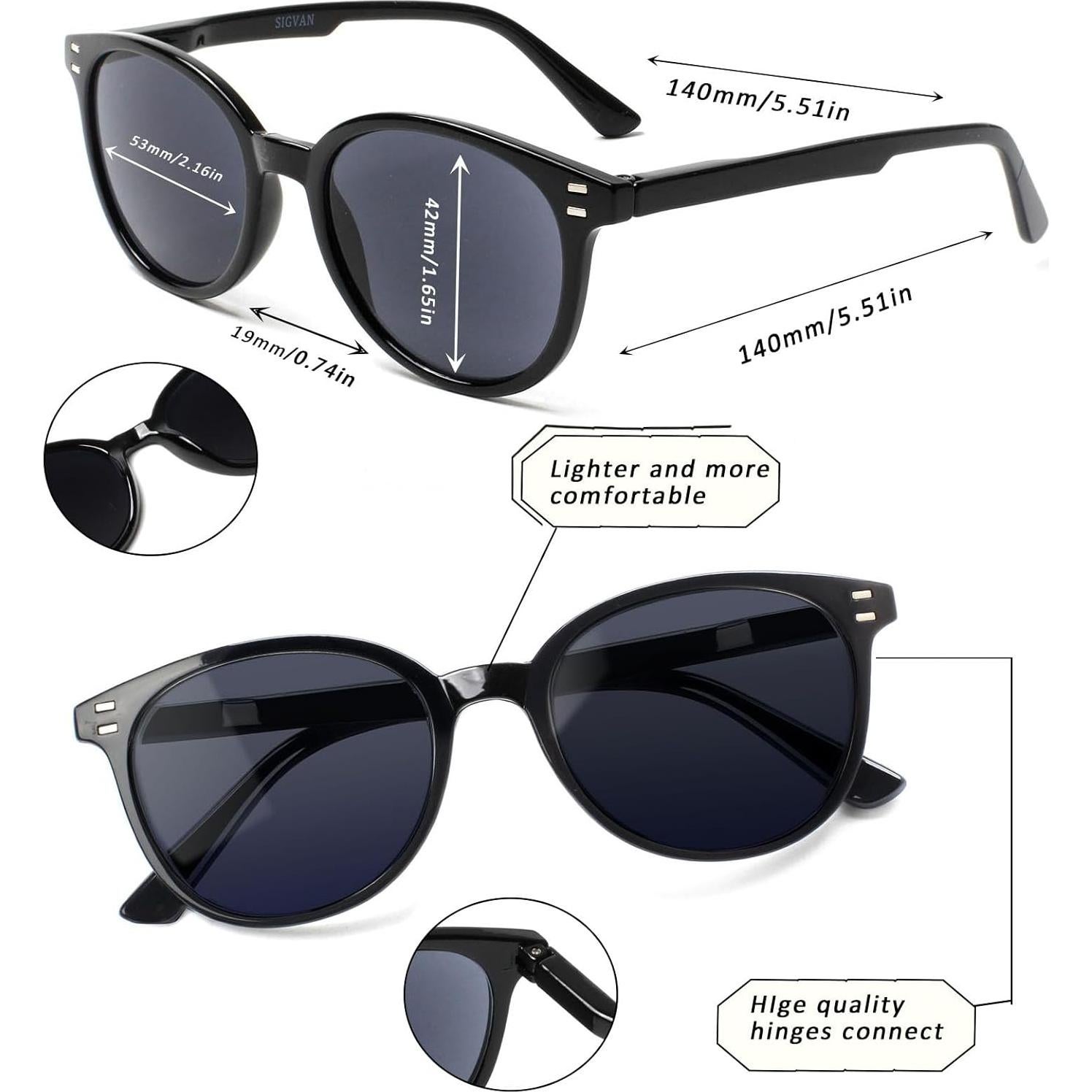 Paquete de 4 Gafas de Lectura SIGVAN Unisex 2.5x con Fundas