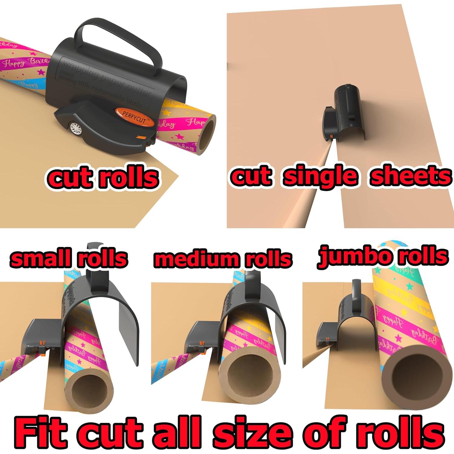 Cortador de Papel de Regalo Perfycut con 3 Cuchillas Reemplazables