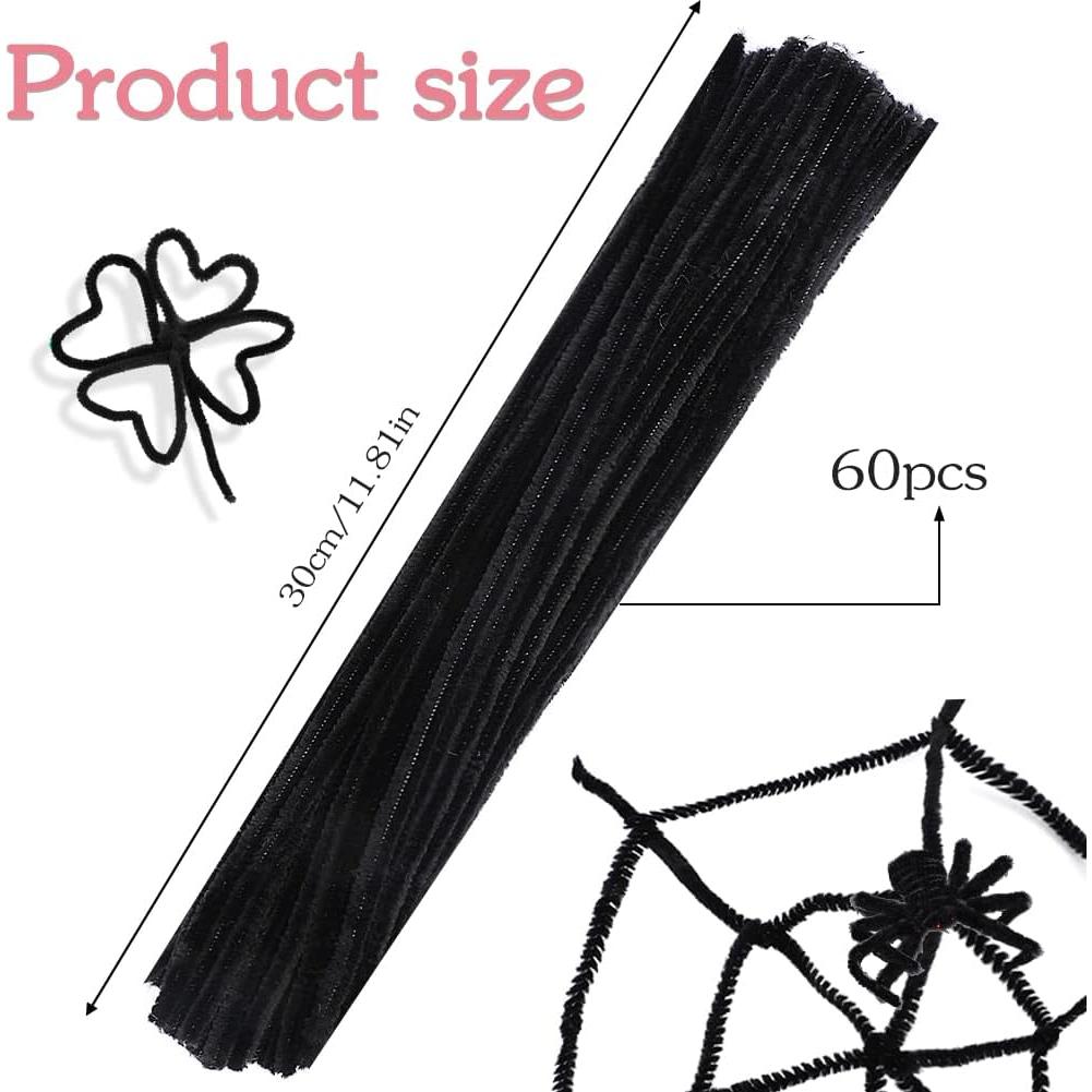 60 Limpiapipas Negros Veroave para Manualidades y Decoración