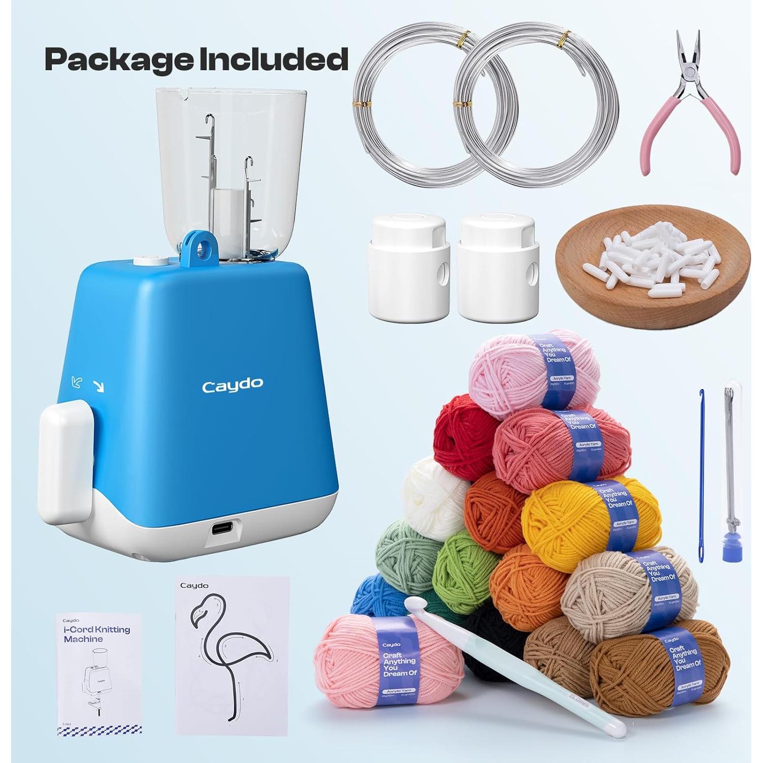 Kit de Tejido iCord Caydo 92 Piezas - Máquina Eléctrica y Accesorios