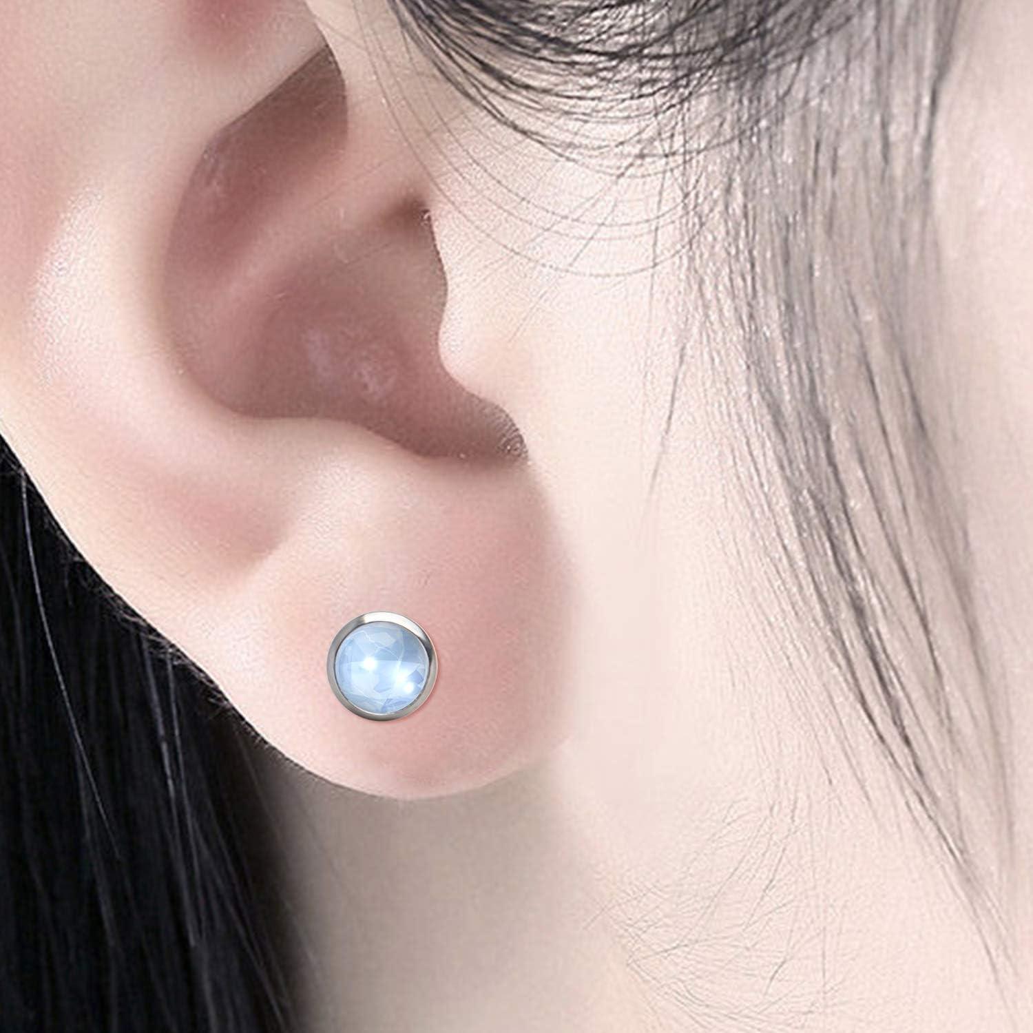 Monturas de Pendientes de Cabochón Aylifu 10pcs 6mm Acero Inoxidable