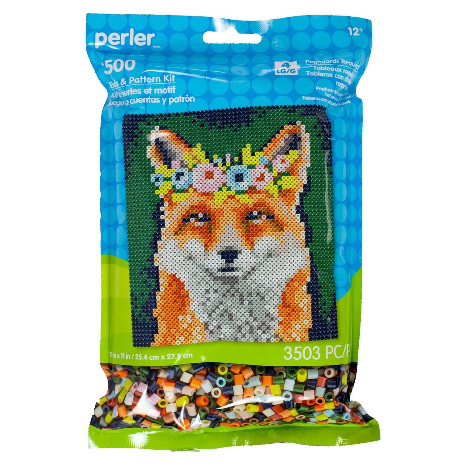 Kit de Patrones Perler Beads Zorro Floral 3500 Piezas