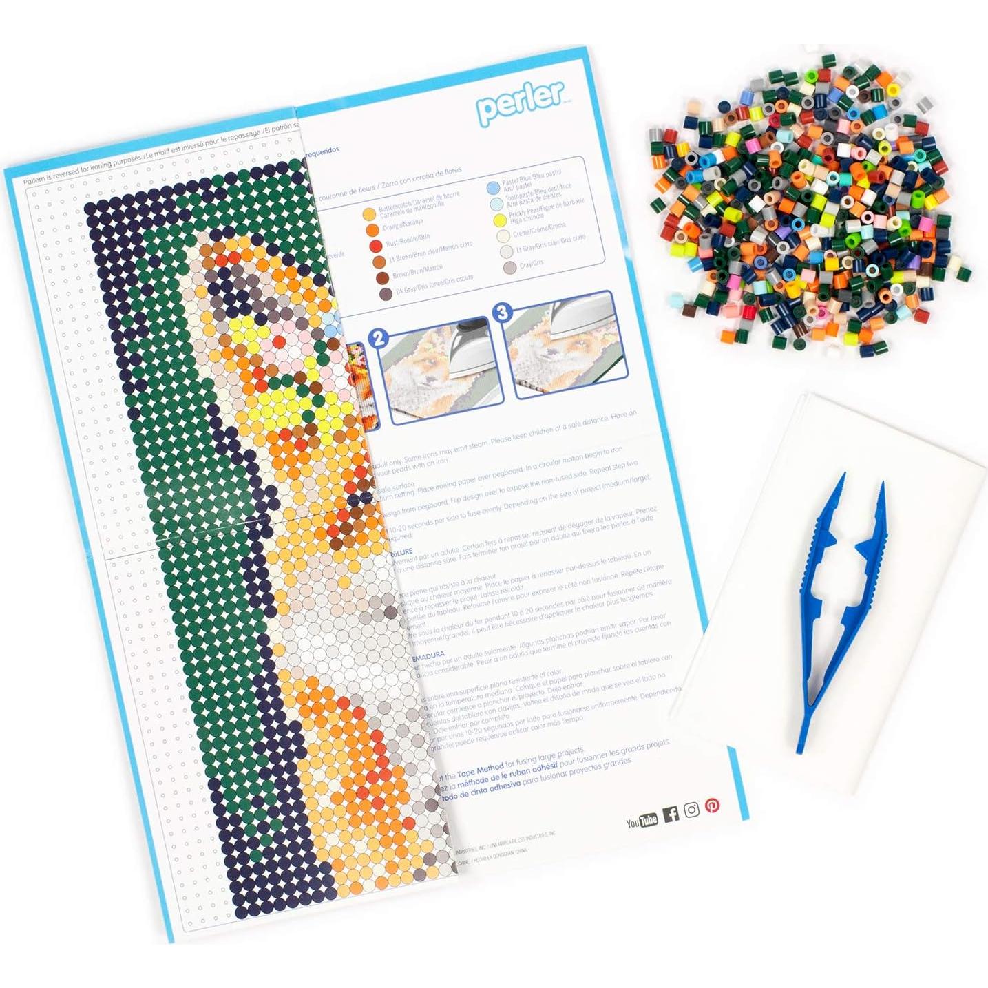 Kit de Patrones Perler Beads Zorro Floral 3500 Piezas