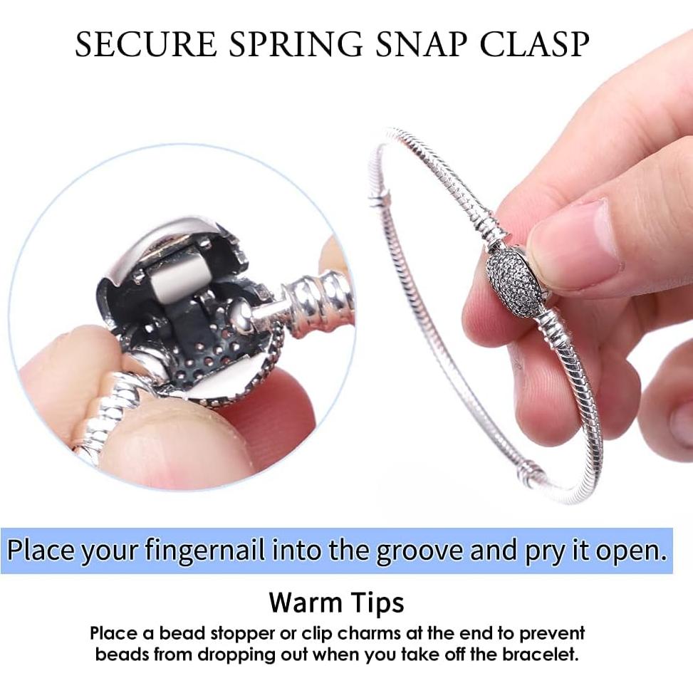 Pulsera de Encanto KUNSIR de Plata Esterlina 925 para Mujeres