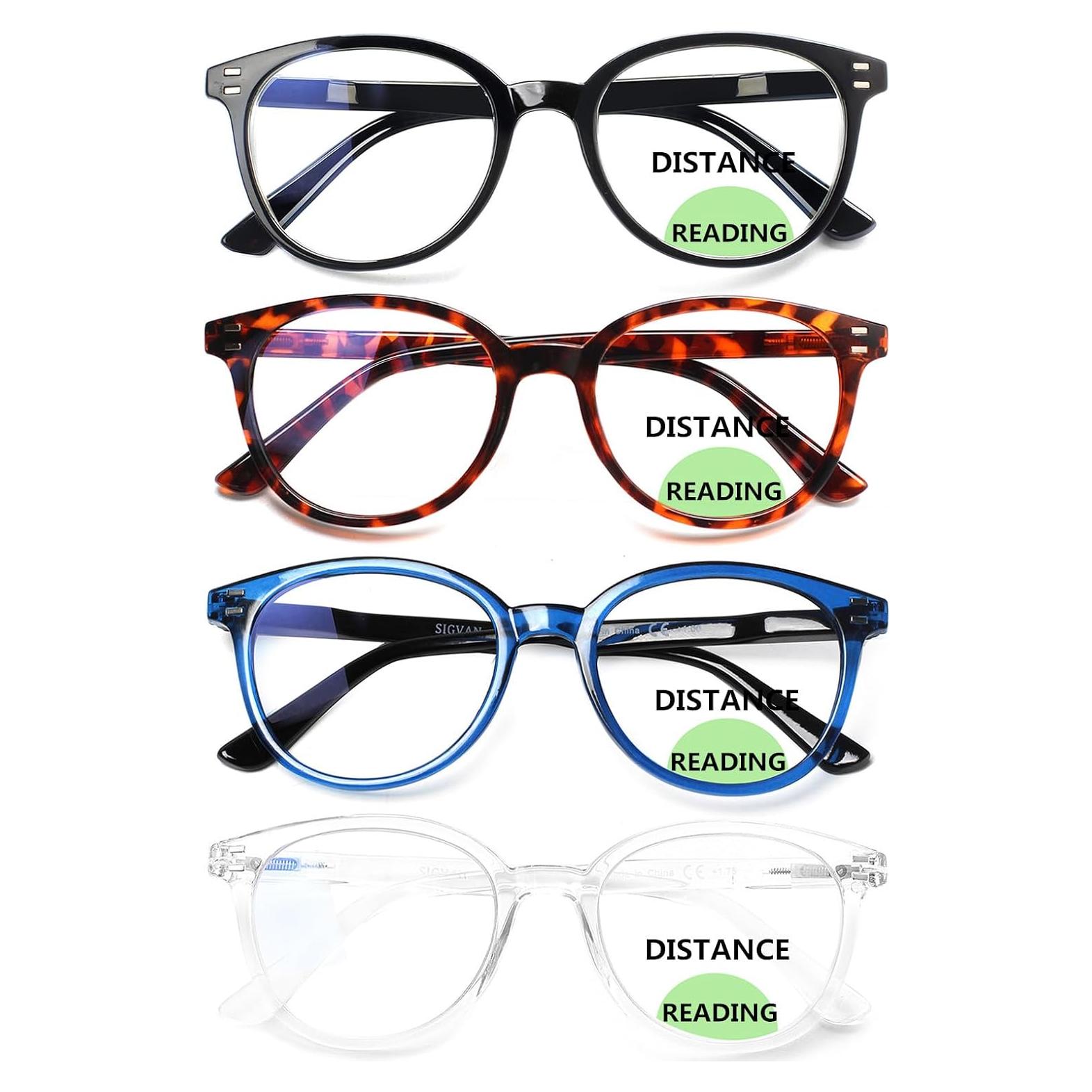 Paquete de 4 Gafas de Lectura Bifocales SIGVAN con Luz Azul