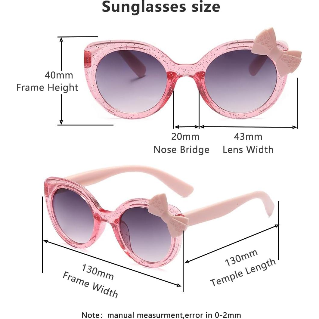 Gafas de sol para niñas 3 pares gatitas rosas UV400