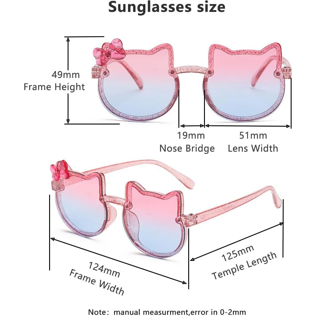 Gafas de sol para niñas 3 pares gatitas rosas UV400