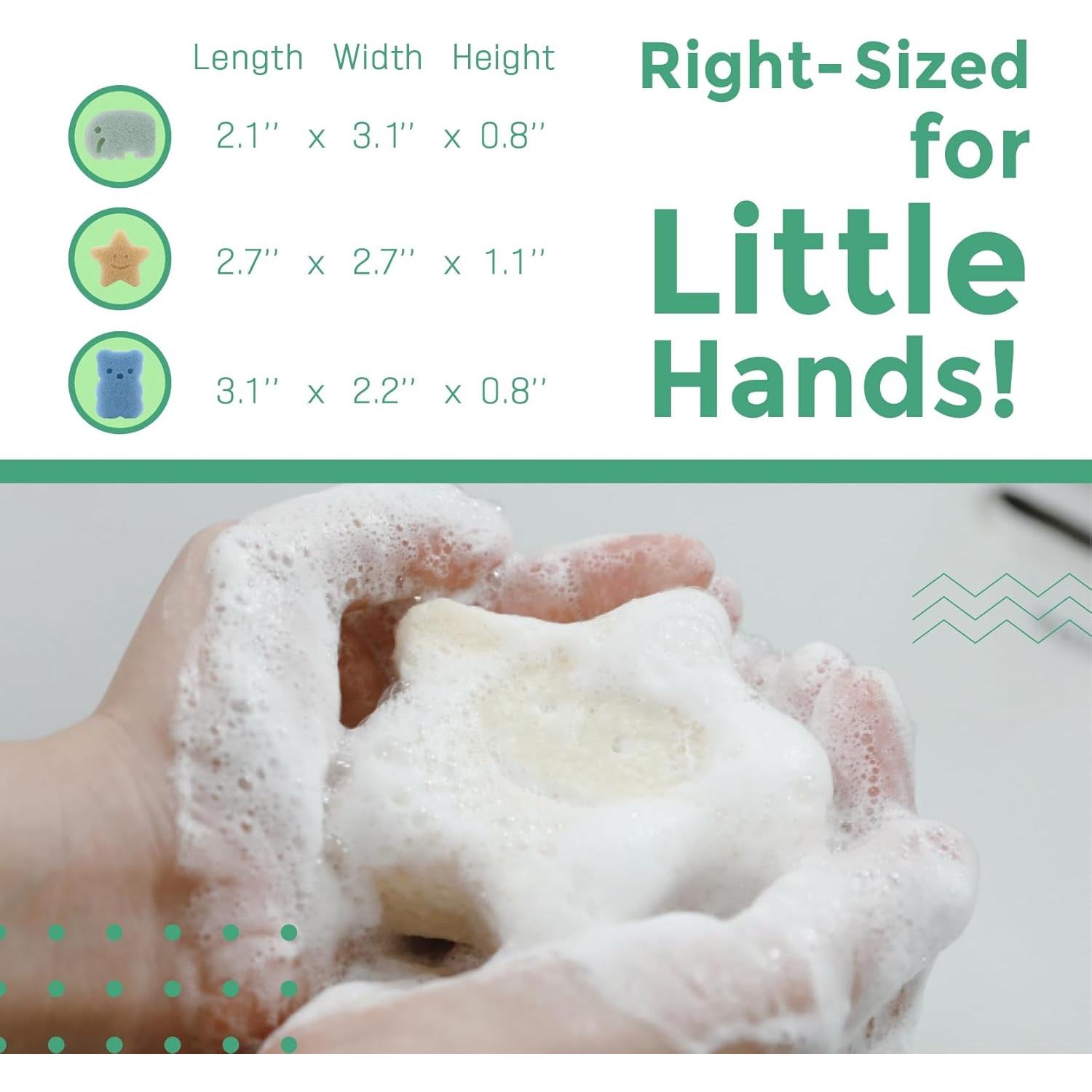 Esponjas Konjac para Bebés MyHomeBody - Set 3 Piezas Elefante, Oso, Estrella