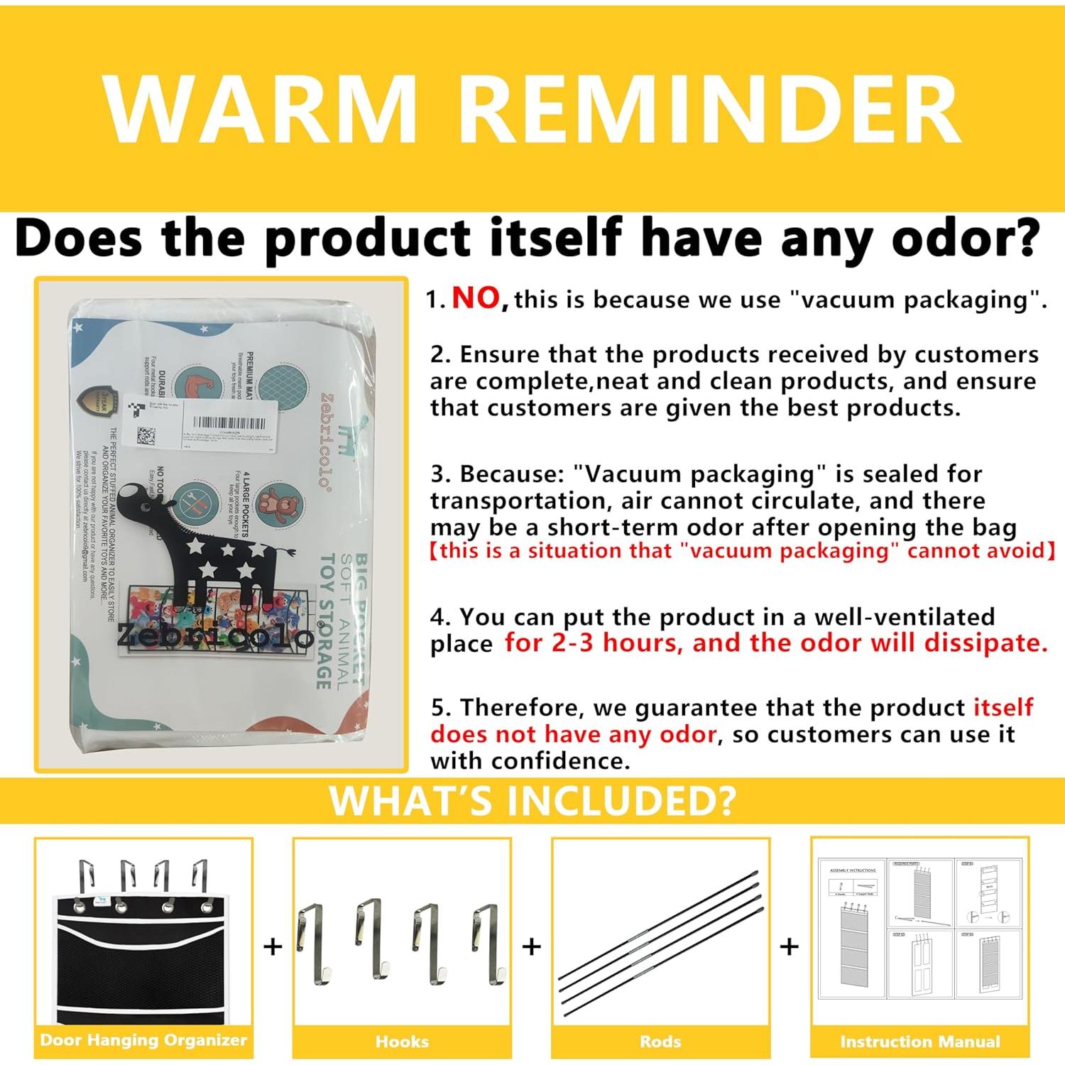 Organizador de Animales de Peluche Zebricolo 70x24 cm Negro/Blanco