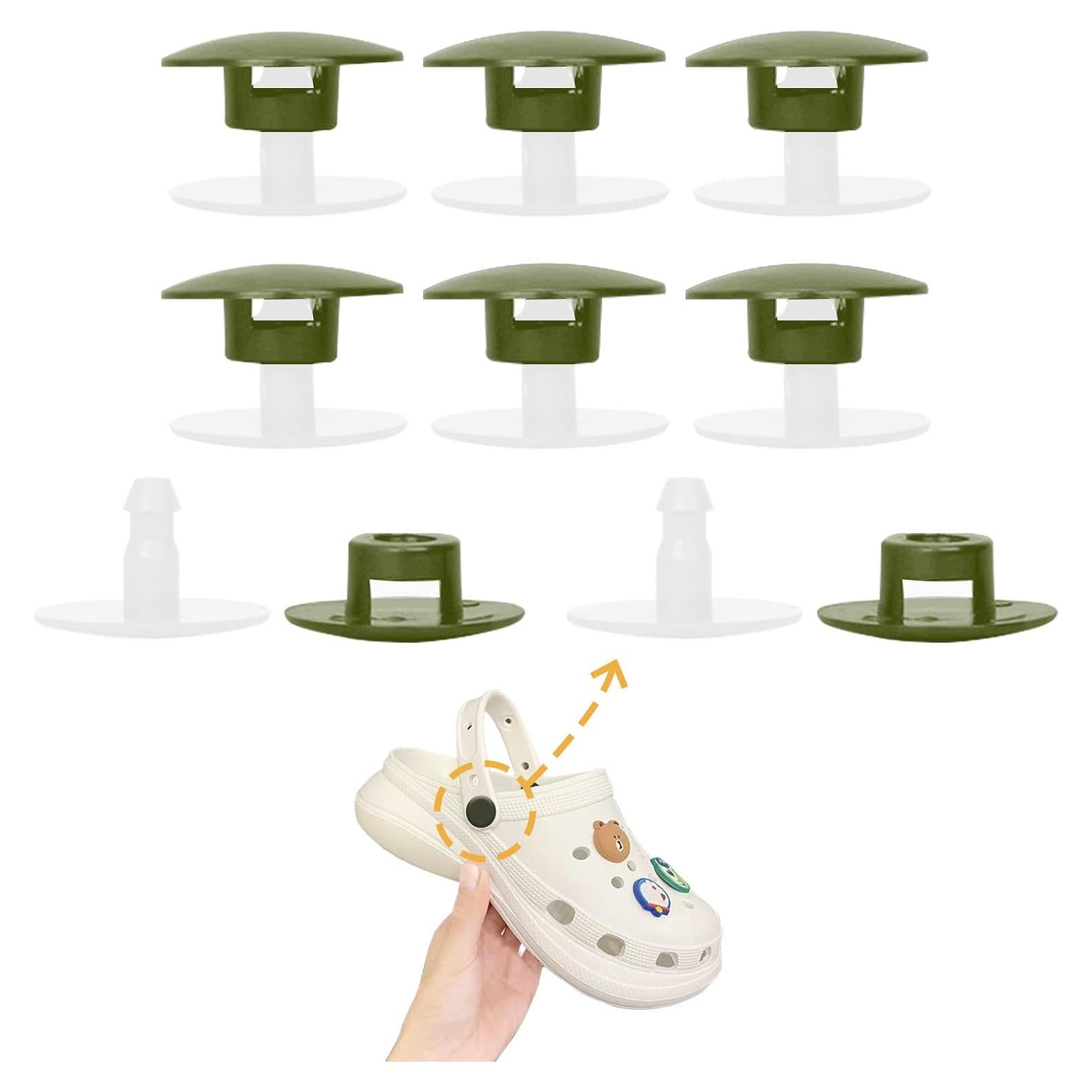 Remaches de Reemplazo KOTESLLOE para Crocs Verde Ejercito - 8 Piezas