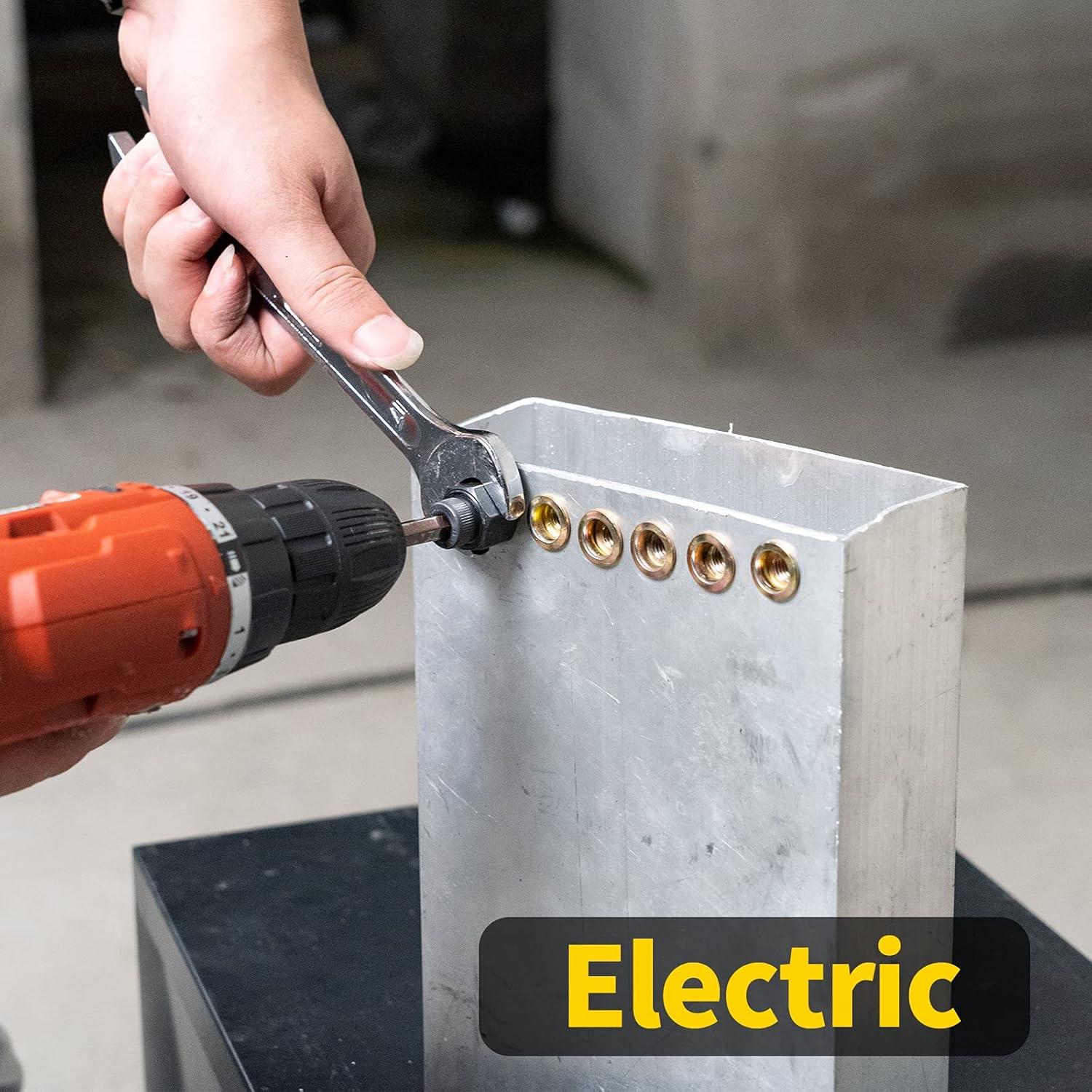 HIFESON Hand Rivet Nut Tool,Handy Rivnut Tool - Metric & SAE with 30pcs Steel Rivet Nuts，Rivet Nut Kit with Sturdy Case Packed, Designed for Tight Space