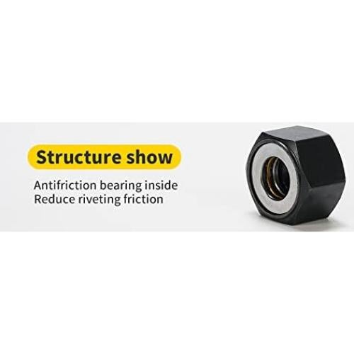 HIFESON Hand Rivet Nut Tool,Handy Rivnut Tool - Metric & SAE with 30pcs Steel Rivet Nuts，Rivet Nut Kit with Sturdy Case Packed, Designed for Tight Space