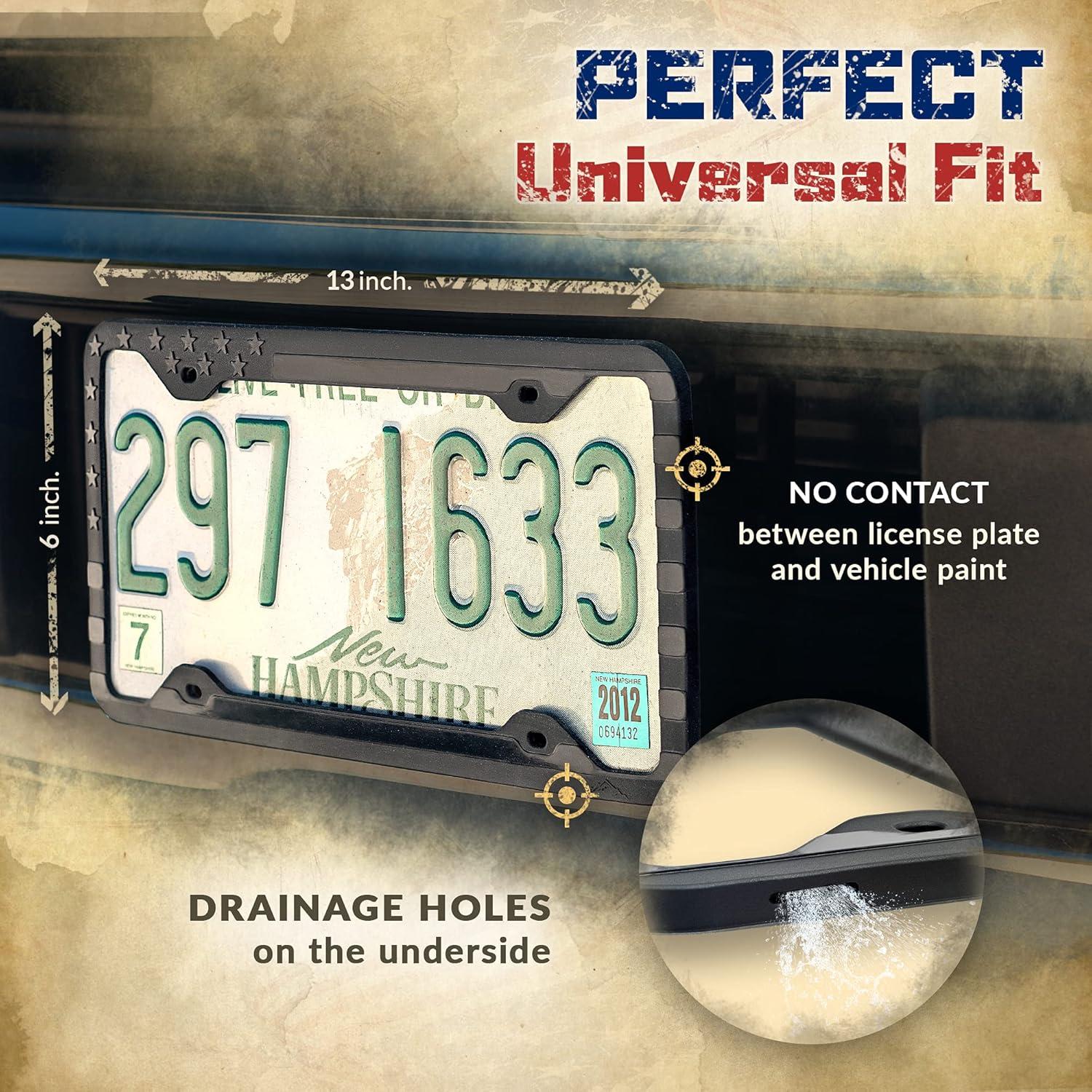 Marco de Placa de Licencia Silicona Tactilian Bandera Americana