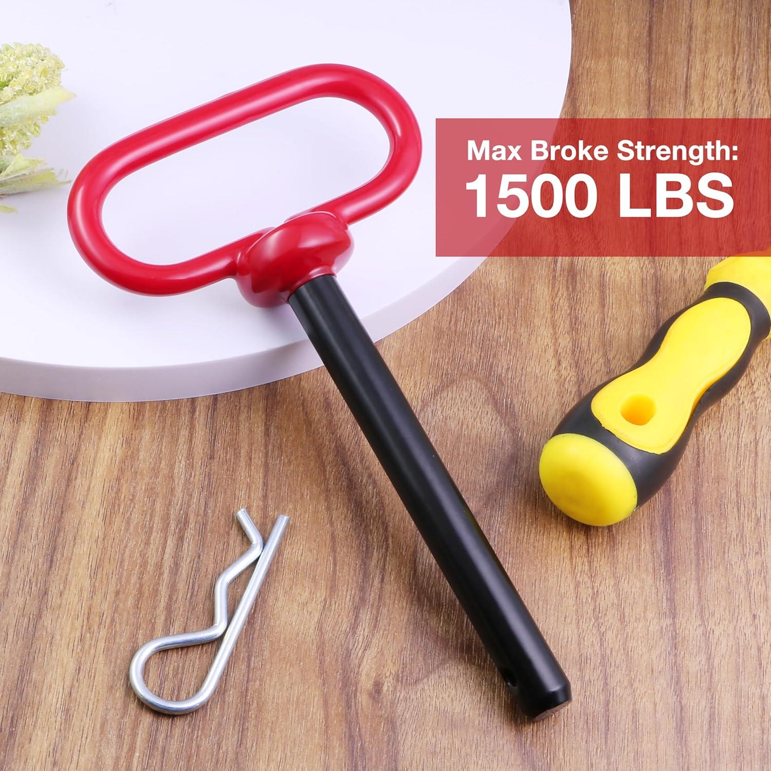 Pasador de Enganche de Remolque Jamiikury 1.27 cm x 10.16 cm Rojo