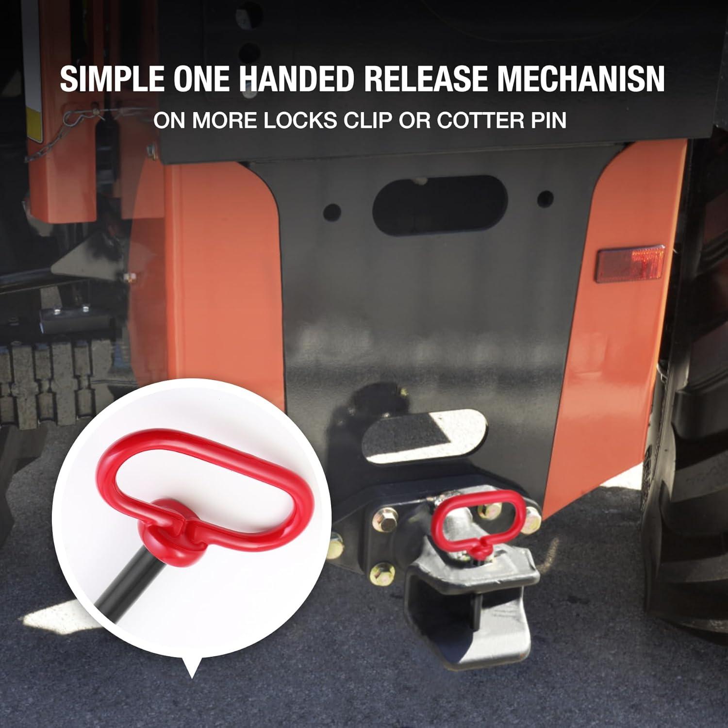 Pasador de Enganche de Remolque Jamiikury 1.27 cm x 10.16 cm Rojo