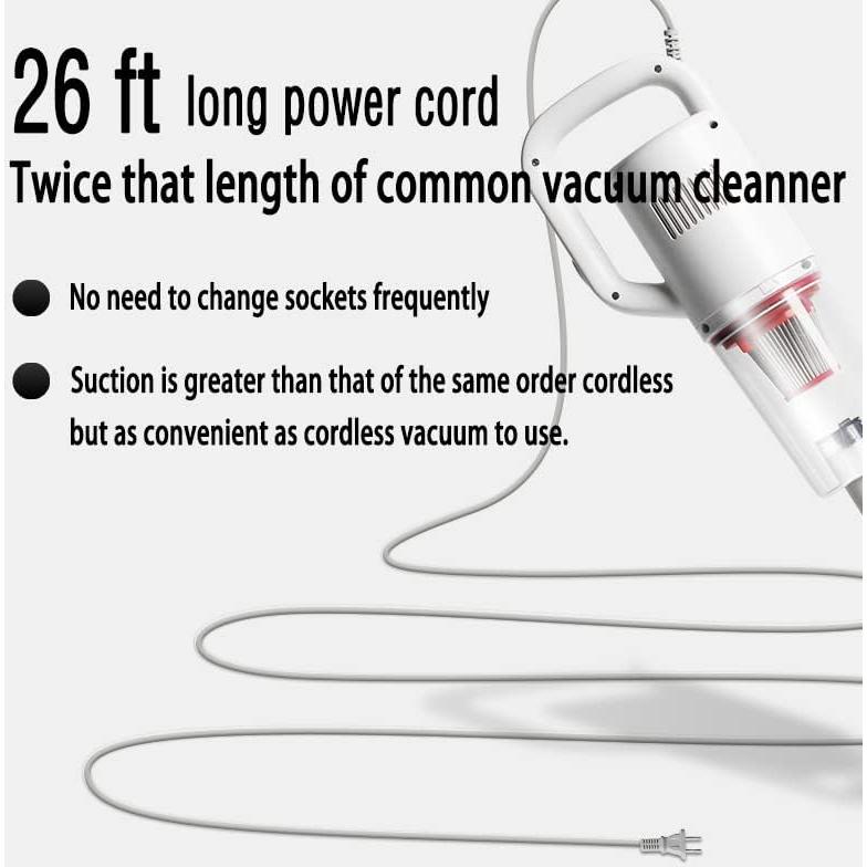 Aspiradora de Mano KEROMEE BX216 con Cable 8m para Suelos de Madera