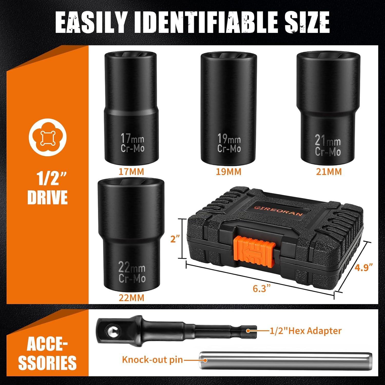 Kit de Extractores de Tornillos GIREORAN 6 Piezas 12.7 mm