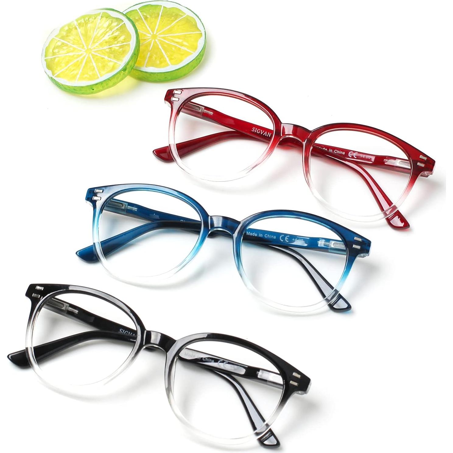 Paquete de 3 Gafas de Lectura Unisex 2.5x con Funda