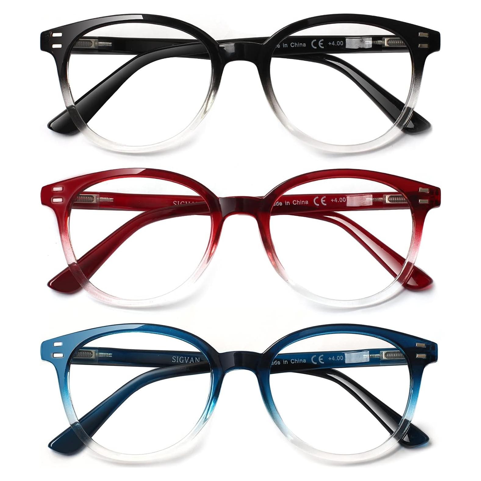 Paquete de 3 Gafas de Lectura Unisex 0.75x con Funda