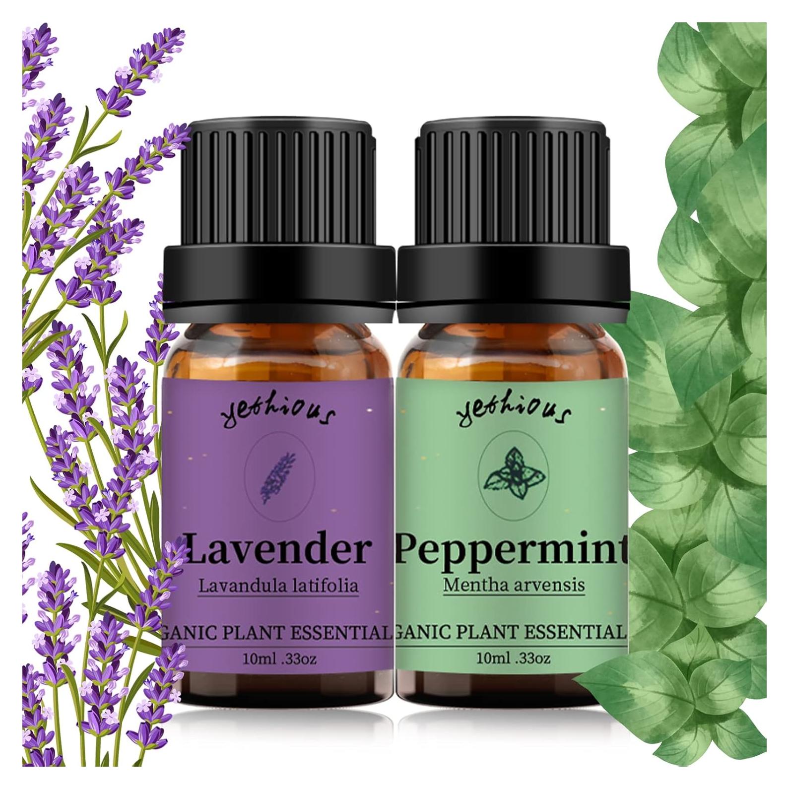 Set de Aceites Esenciales Yethious Lavanda y Menta 10ml x 2