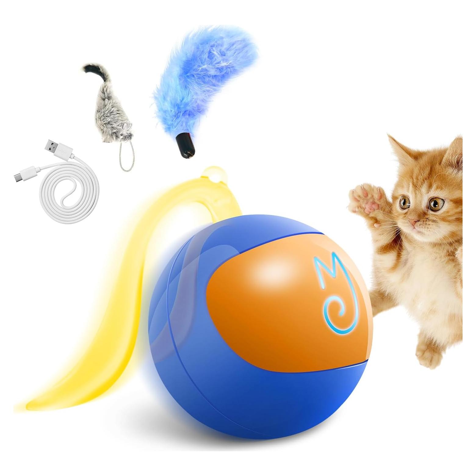 Juguete Interactivo para Gatos Migipaws Bola Rodante Azul