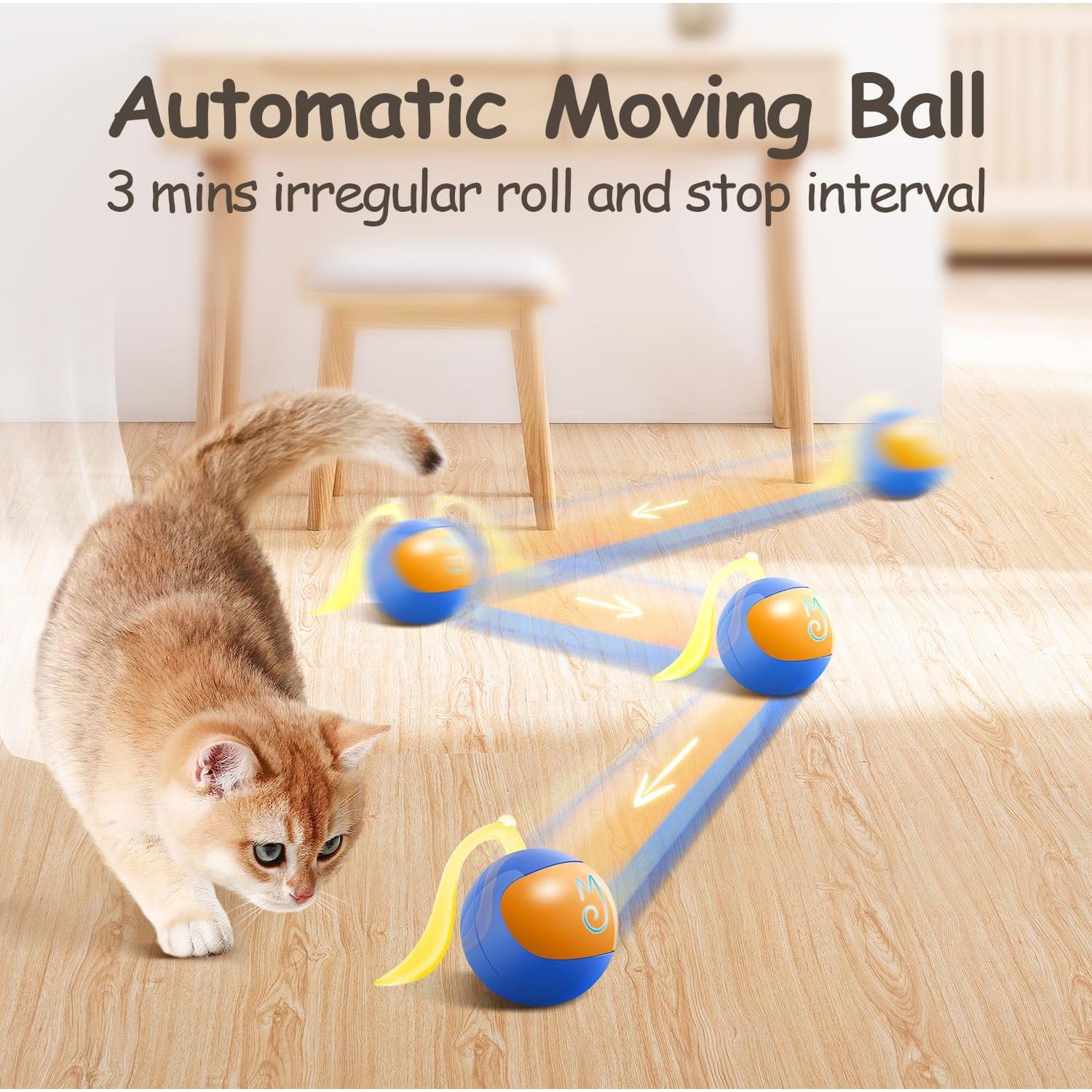 Juguete Interactivo para Gatos Migipaws Bola Rodante Azul