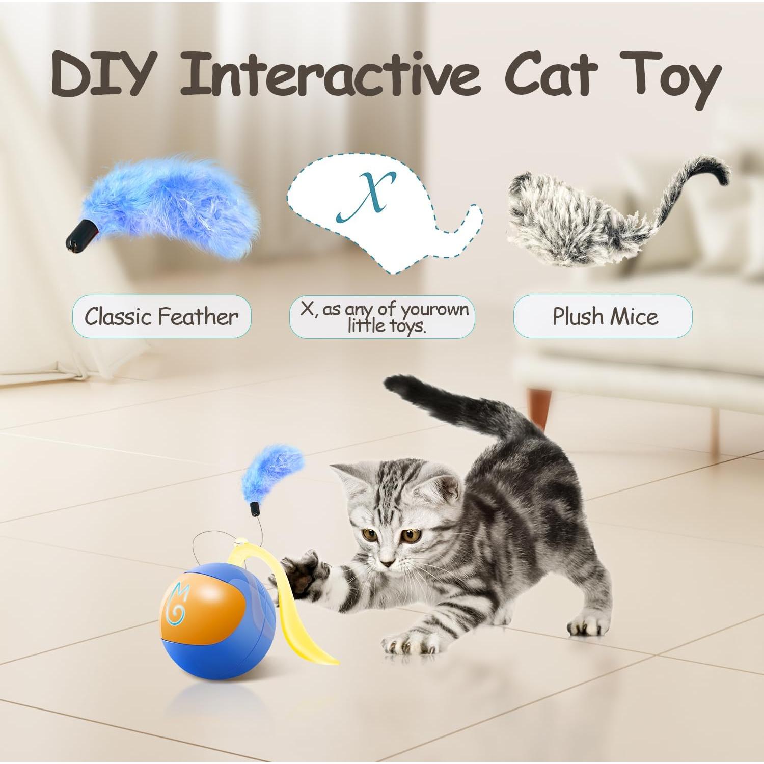 Juguete Interactivo para Gatos Migipaws Bola Rodante Azul