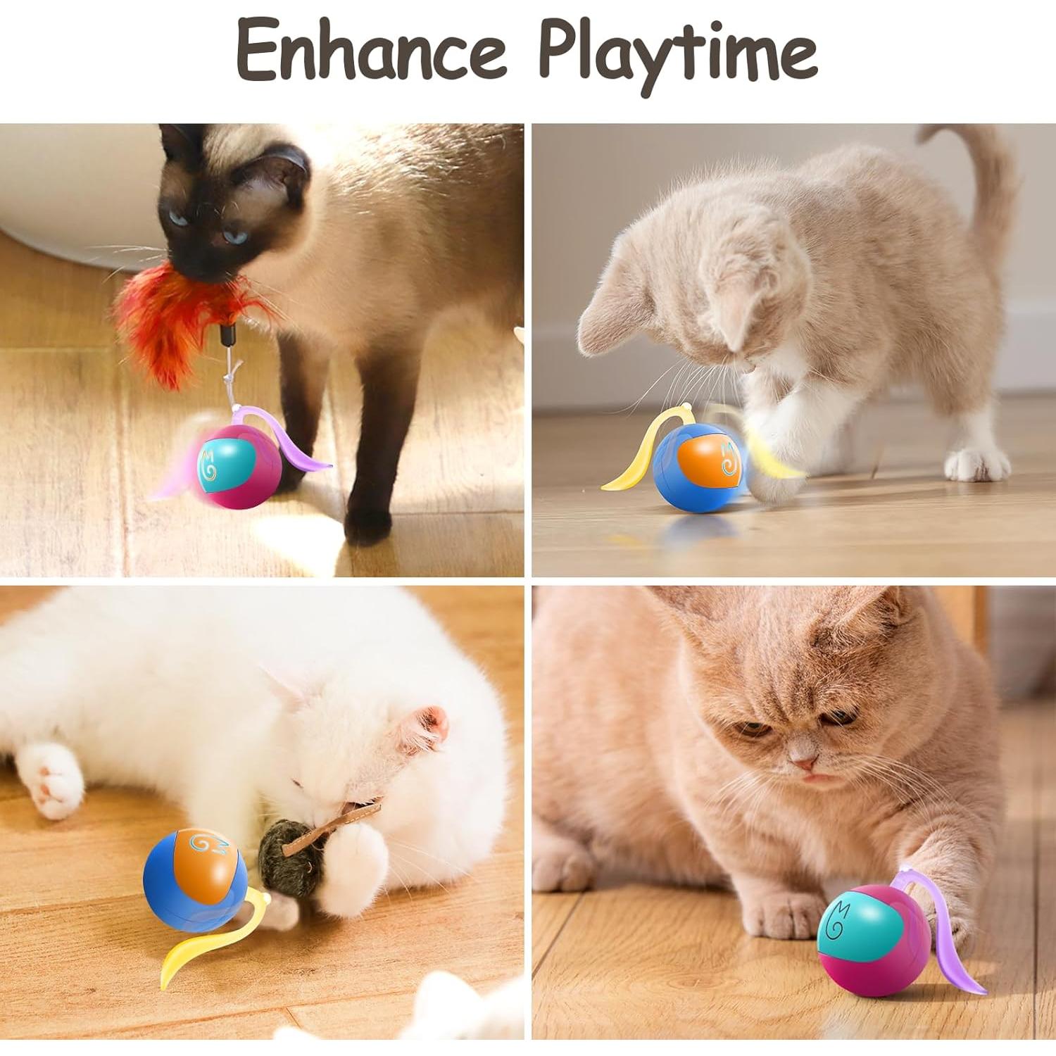 Juguete Interactivo para Gatos Migipaws Bola Rodante Azul