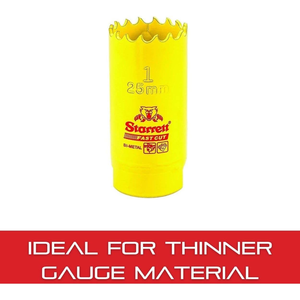 Sierra de Agujero Starrett FCH0100-G 2.54 cm HSS para Metal y Madera