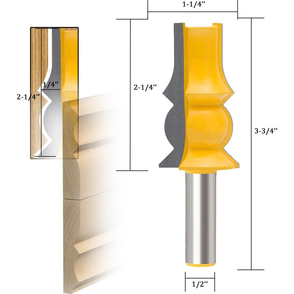 Juego de Brocas de Router TAIWAIN 1/2" Mango 3 Piezas Carburo