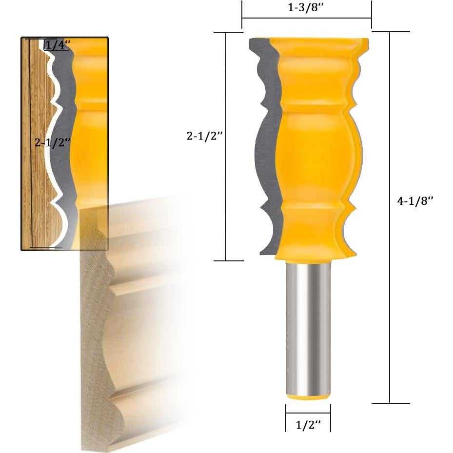 Juego de Brocas de Router TAIWAIN 1/2" Mango 3 Piezas Carburo