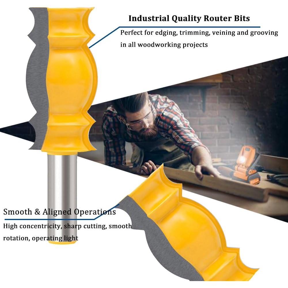 Juego de Brocas de Router TAIWAIN 1/2" Mango 3 Piezas Carburo