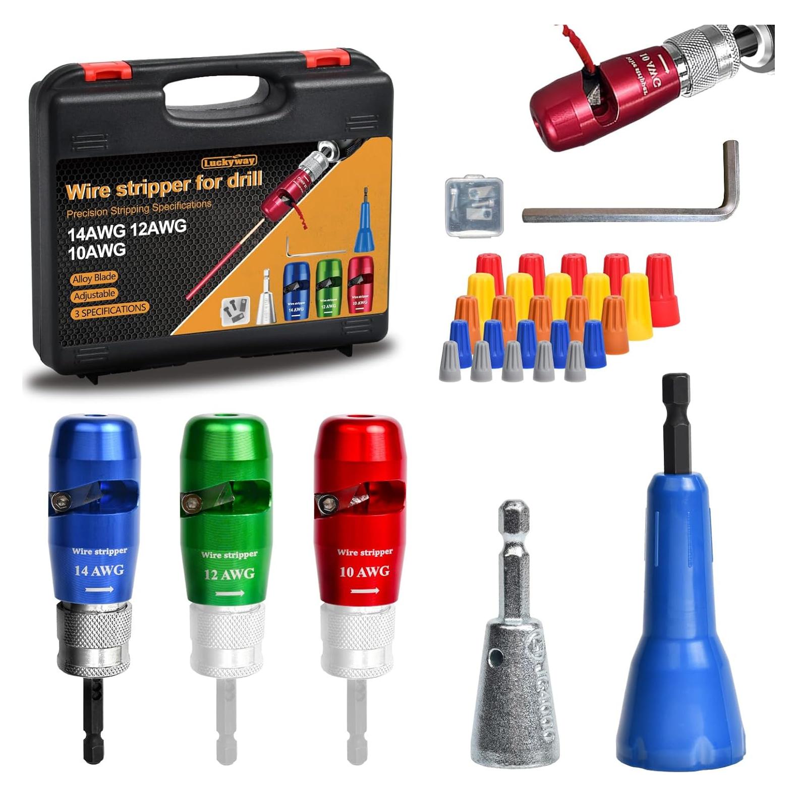 Destripador de Cables Luckyway 3 PCS 10-14 AWG Colorido