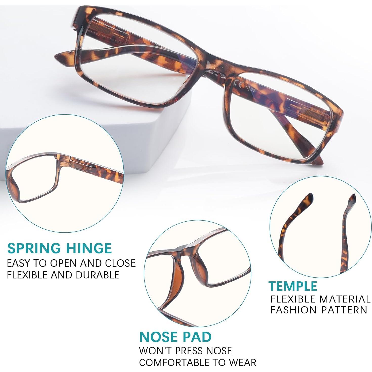 Paquete de 6 Gafas de Lectura BONCAMOR con Bloqueo Luz Azul