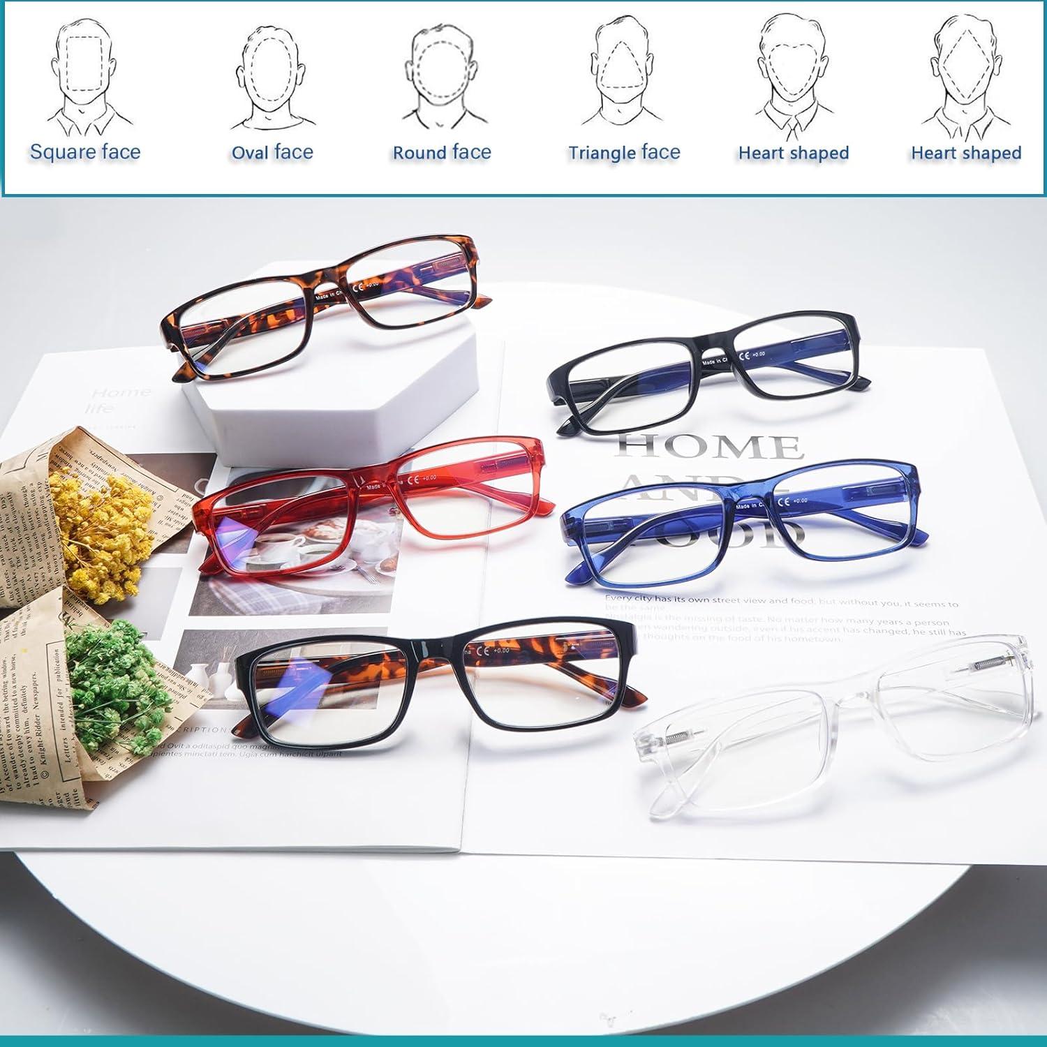 Paquete de 6 Gafas de Lectura BONCAMOR con Bloqueo Luz Azul