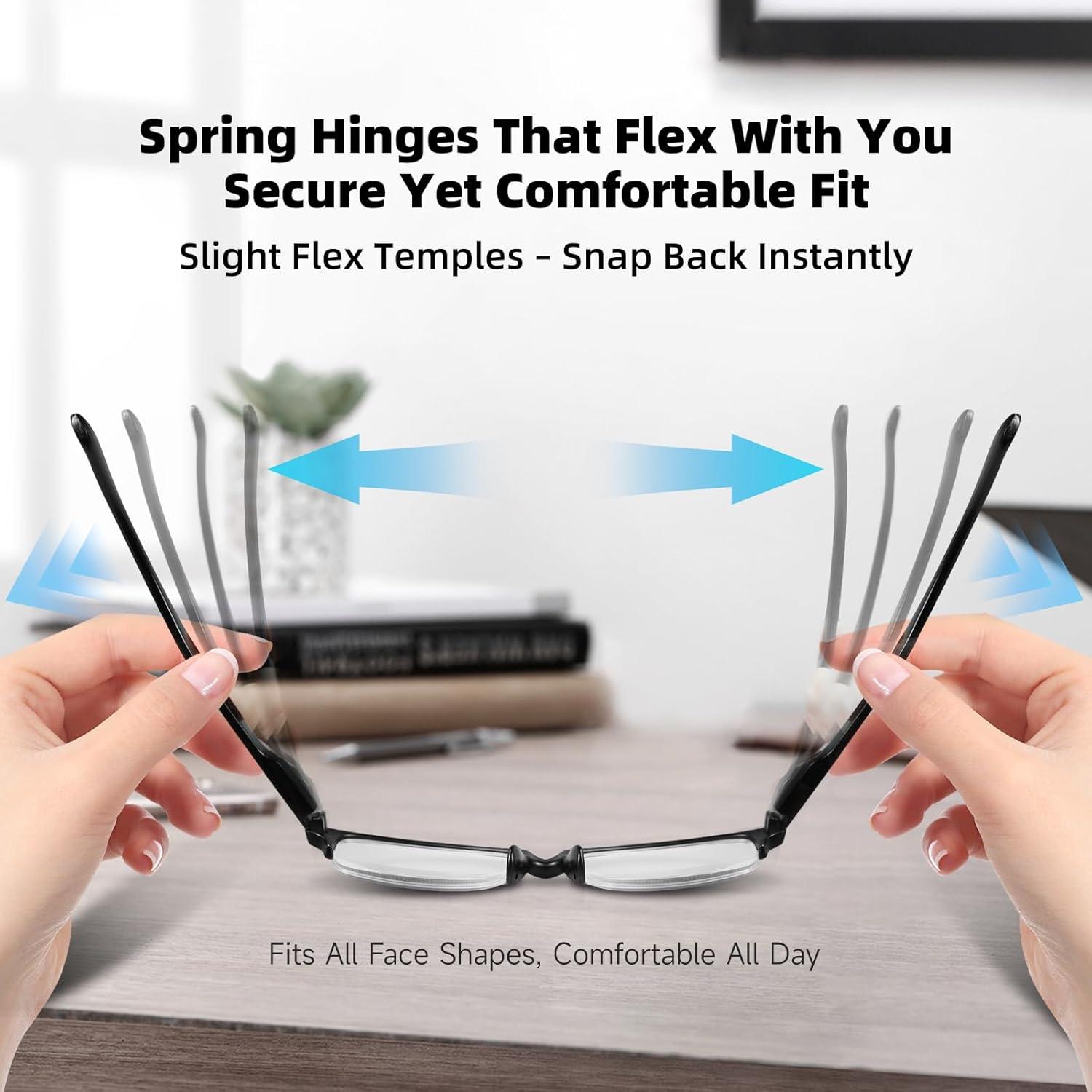 Paquete de 8 gafas de lectura TR90 1.5x con bloqueo luz azul