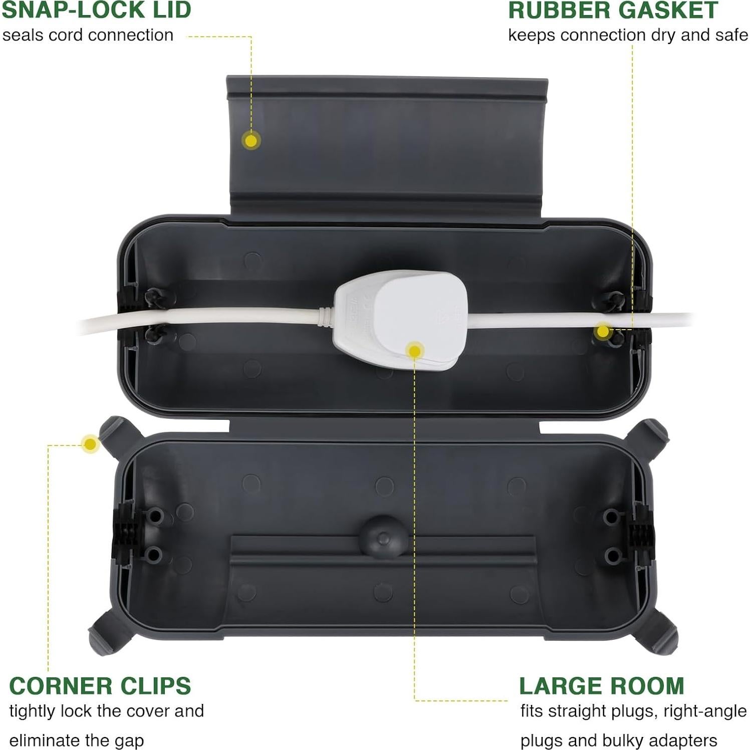 Cubierta de Seguridad Impermeable Flemoon para Enchufes Exteriores