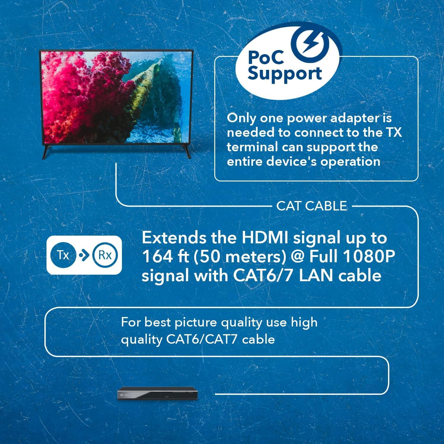 Extensor HDMI OREI EX-170C 4K sobre Ethernet hasta 50m
