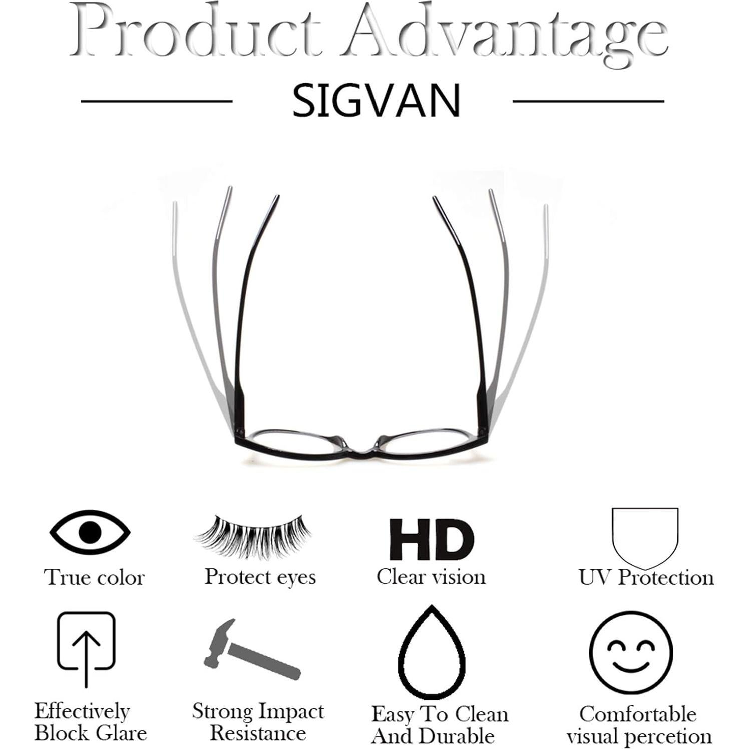 Paquete de 3 Gafas de Lectura Unisex SIGVAN 1.0 Medianas