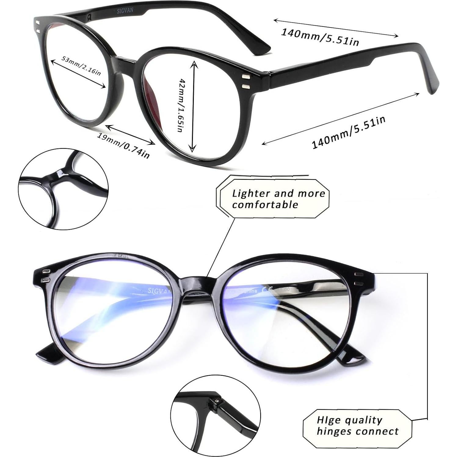 Paquete de 4 Gafas de Lectura SIGVAN Unisex 1.5x con Funda