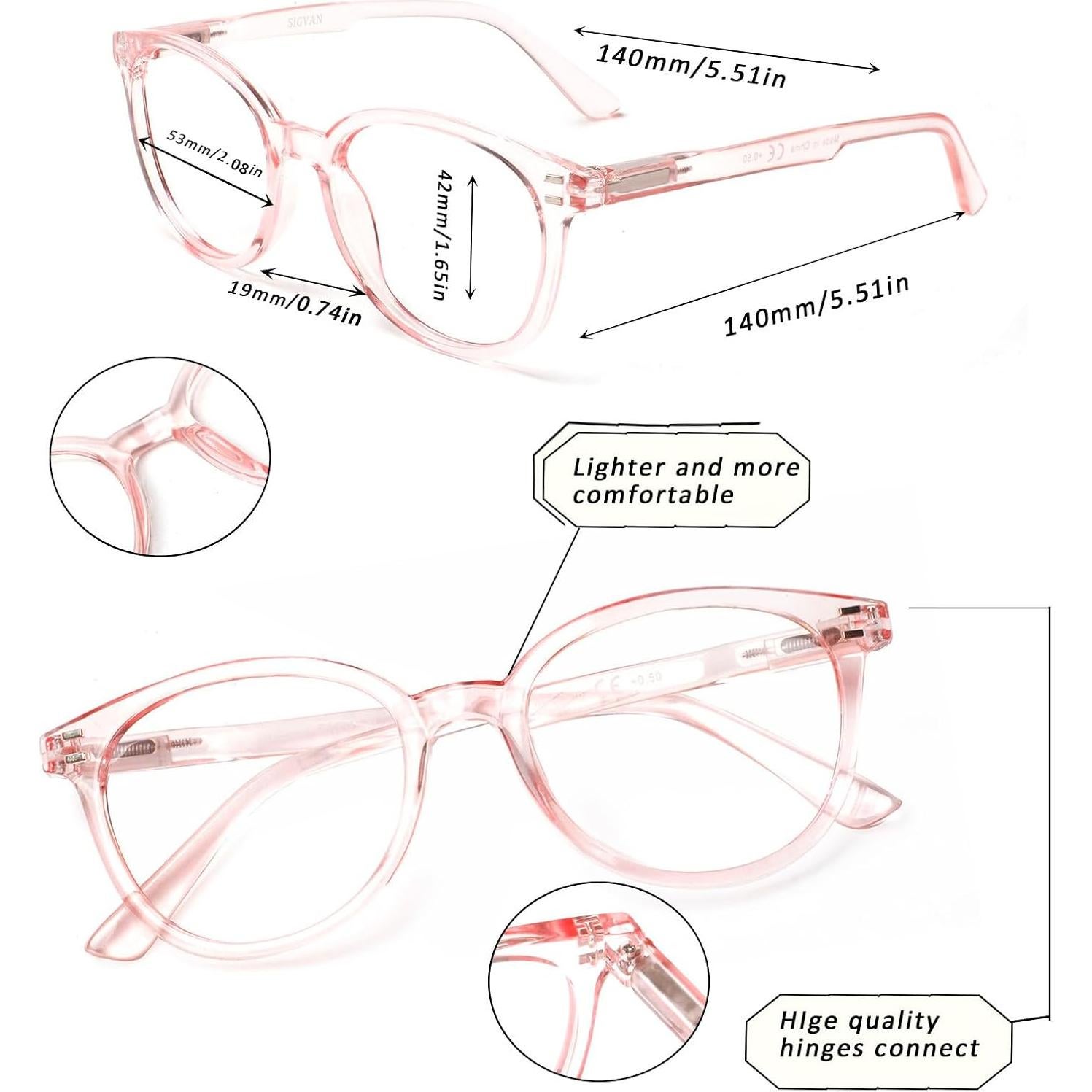 Paquete de 5 Gafas de Lectura SIGVAN Unisex 2.25x Multicolor