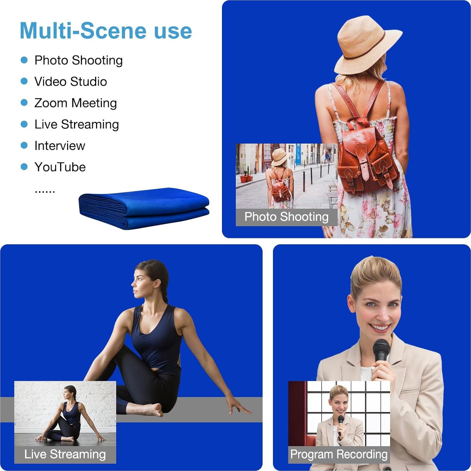 Fondo de Pantalla Azul Real Aimosen 3x3m para Fotografía