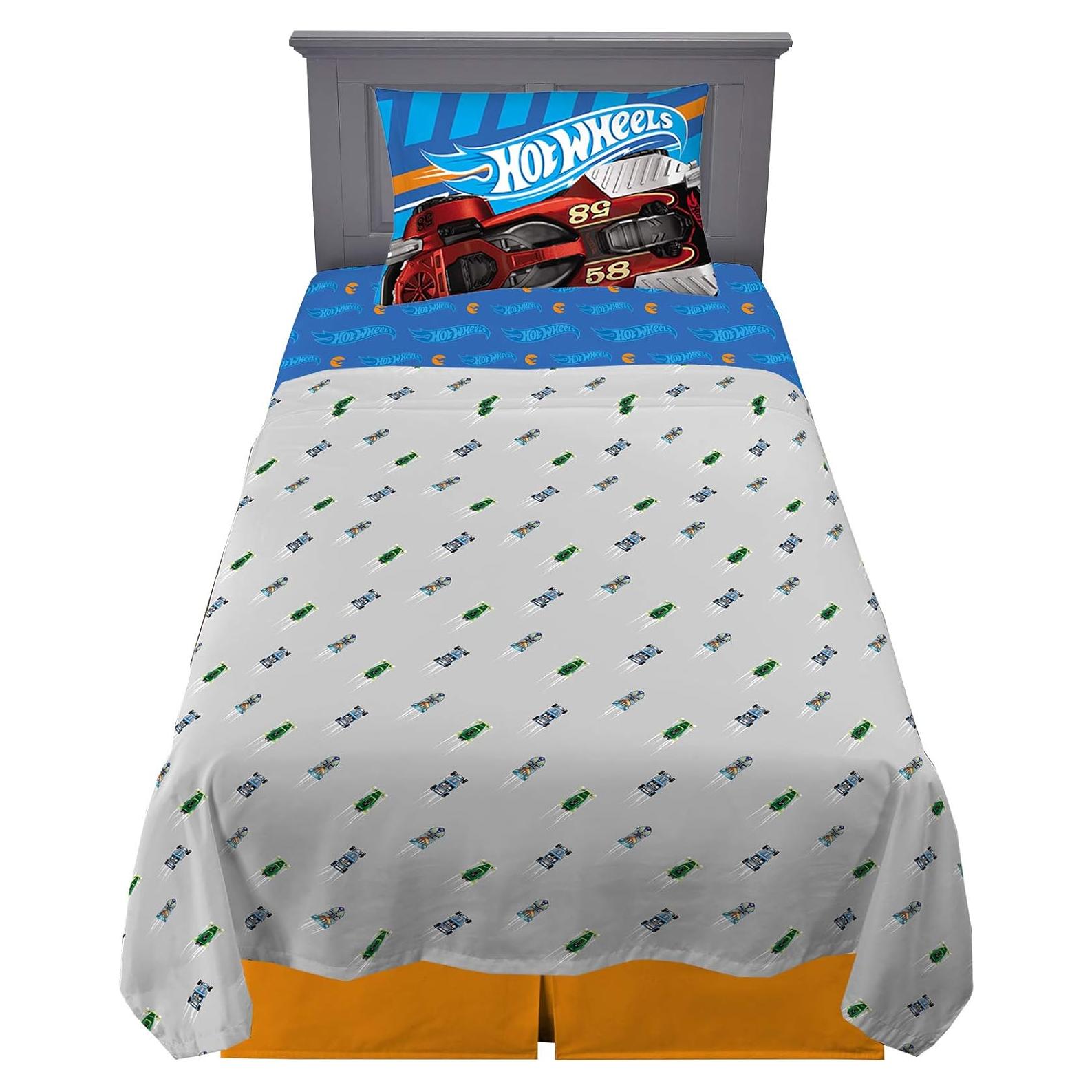 Juego de Sábanas Twin Franco Hot Wheels 3 Piezas Microfibra