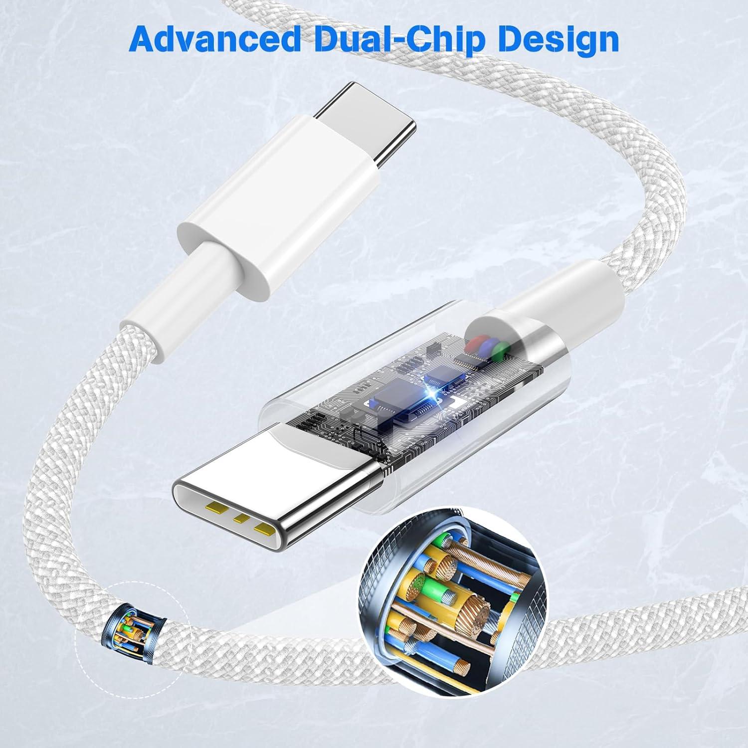 Cable USB C a USB C QZVOO 60W 3Pack 3 pies Carga Rápida