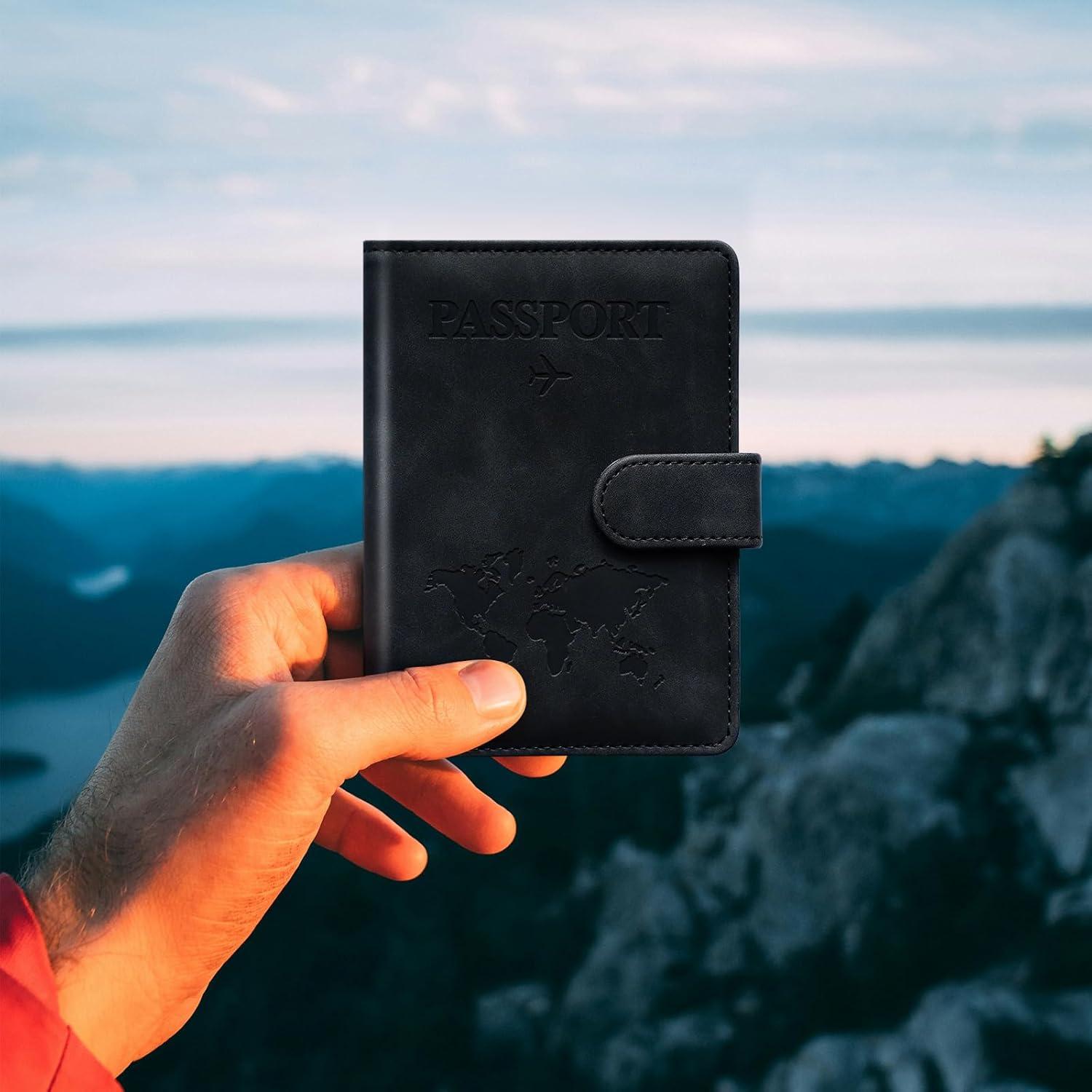 Portafolios de Pasaporte QIVANLIFE RFID Negro 15x10 cm