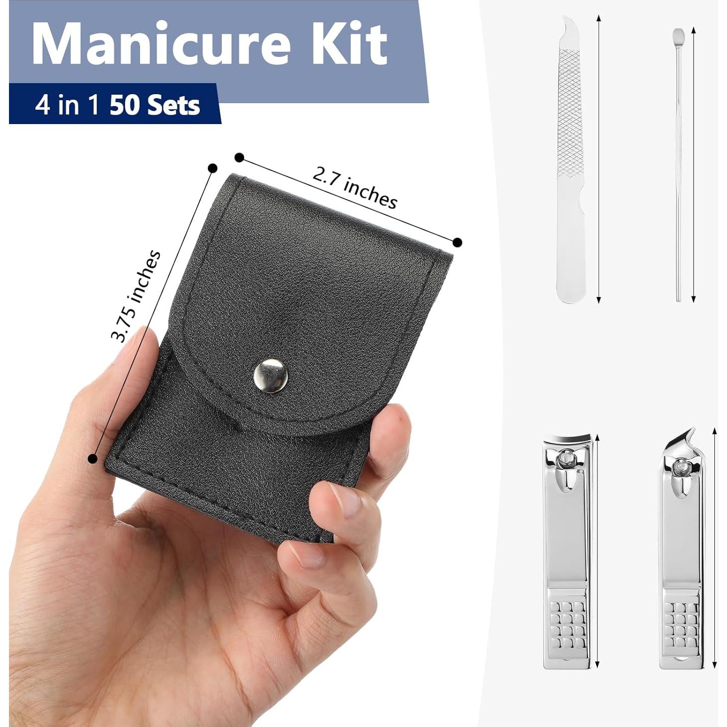 Kit de Manicura Geosar 50 Piezas Acero Inoxidable Negro